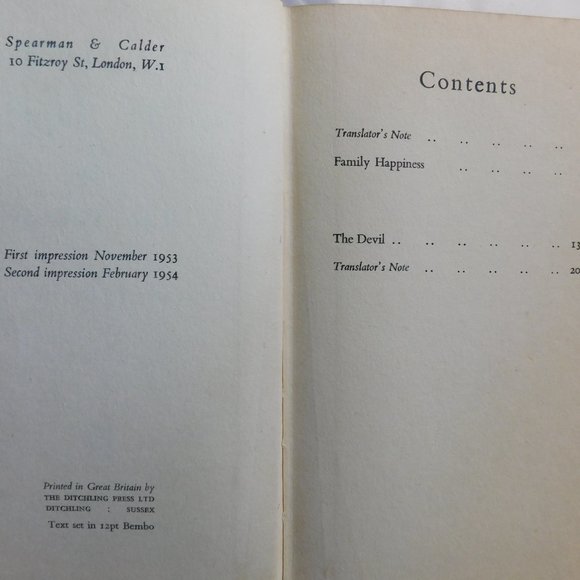 Leo Tolstoy The Devil and Family Happiness 1954 Book - Picture 4 of 5